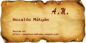 Aszalós Mátyás névjegykártya